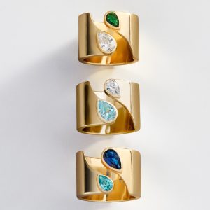 Open Band Custom Birthstone Ring  - Gold