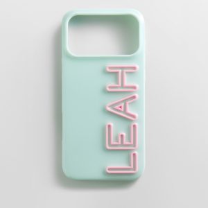 Fine Line Custom iPhone Case - Mint Green/Light Pink