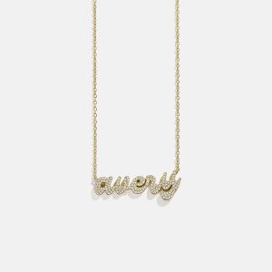 14K Gold Custom Nameplate Necklace - Luxe