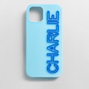 Fine Line Custom iPhone Case - Light Blue/Cobalt