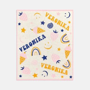Sweet Tooth Kids' Custom Blanket - Orange/Pink/Blue