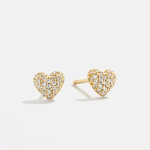 Adrianna 18K Gold Earrings - Pav?? Heart