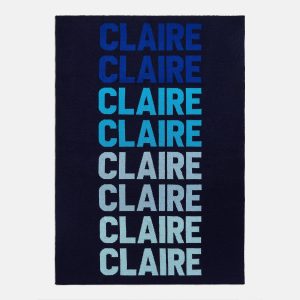 Ombre Name Custom Blanket - Navy/Blue
