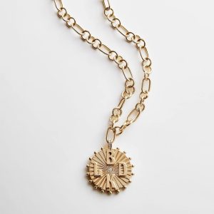 Initial Custom Medallion Necklace - Gold