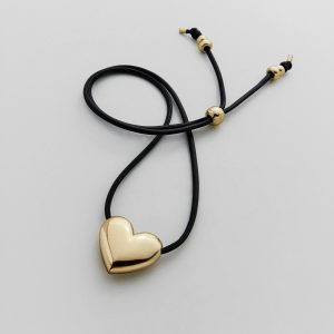 Millie Bubble Heart Cord Necklace - Gold